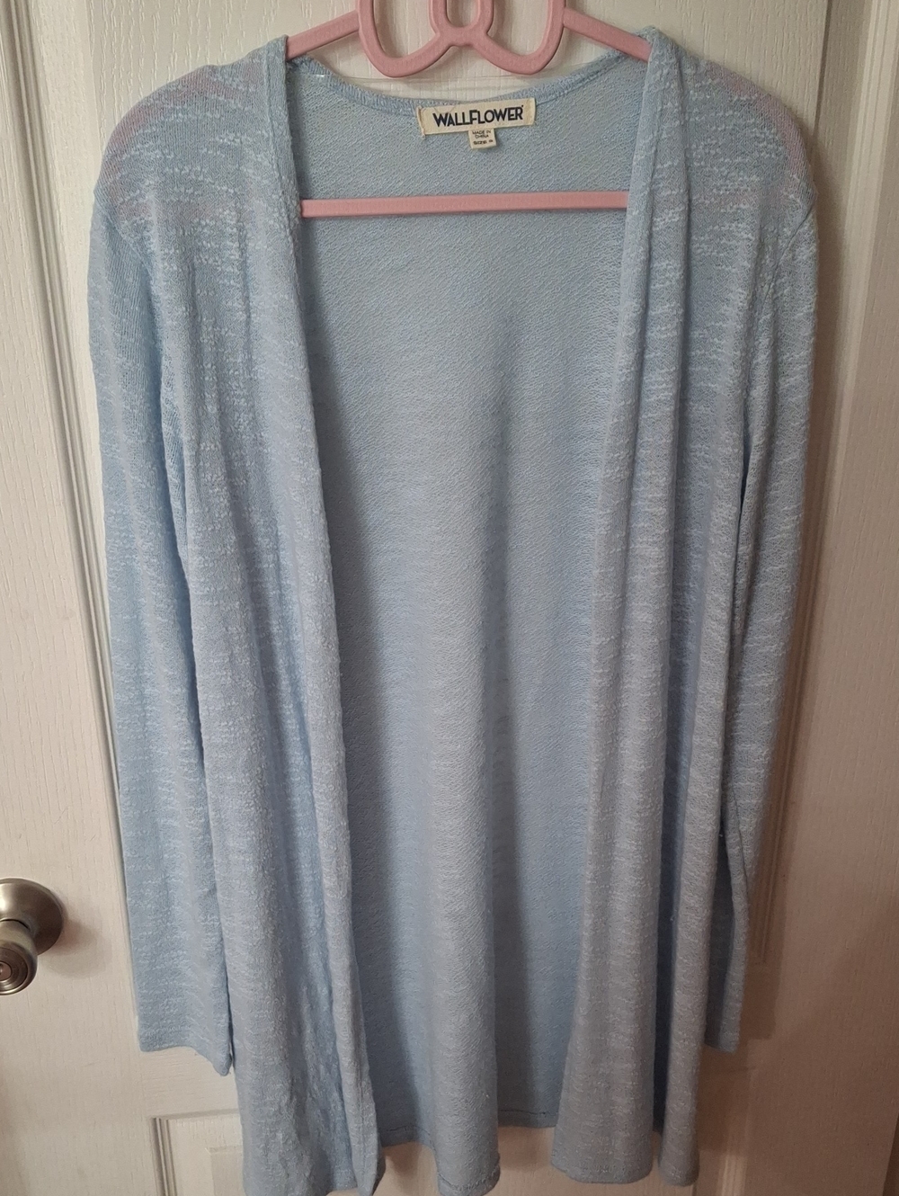 Wallflower Pale Blue Open-Front Lightweight Cardigan  Size S